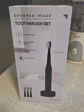 Sharper Image Black and White Electric Toothbrush Set